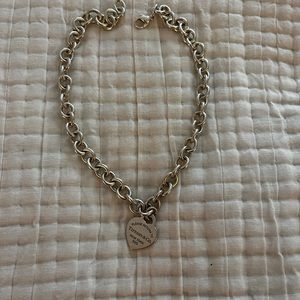 Return to Tiffany Heart Tag Chain Link Necklace in Silver